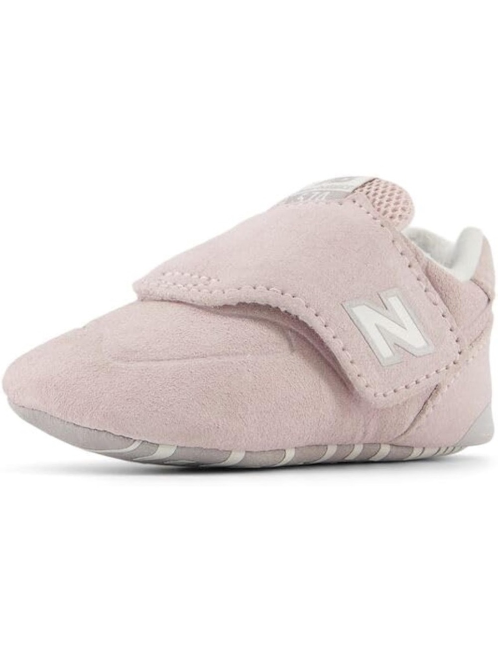 New Baby New Balance 574 V1 Crib Hook & Loop Sneaker in Crystal pink/ shell pink